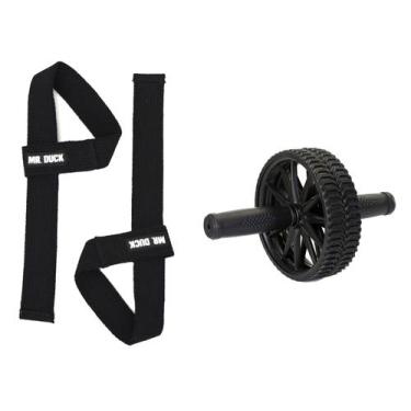 Imagem de kit Roda Abdominal + Strap Para treino Academia Exercício Funcional - 