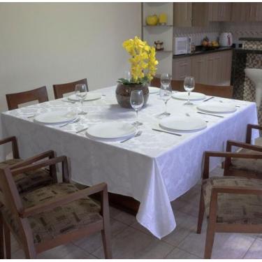 Imagem de Toalha de Mesa Jacquard Quadrada 8 Lugares Mesa Grande Jantar Decoraçã