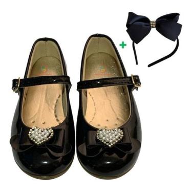 Imagem de Sapatilha Infantil Boneca Daminha Rasteirinha Coração Strass - Pequeno