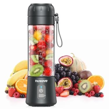 Imagem de Nuwave Liquidificador sem fio, leve e portátil, lâmina de 6 peças ótima para triturar gelo, cabo USB-C, mistura em qualquer lugar para smoothies e shakes mais frescos, recarregável, sem BPA, frasco de