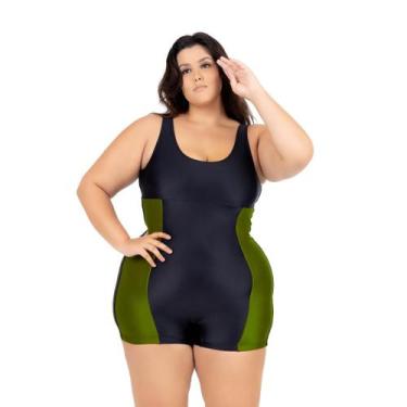 Imagem de Maiô Natação Hidroginástica Plus 50 ao 56 Recorte Lateral - HYPE MODAS