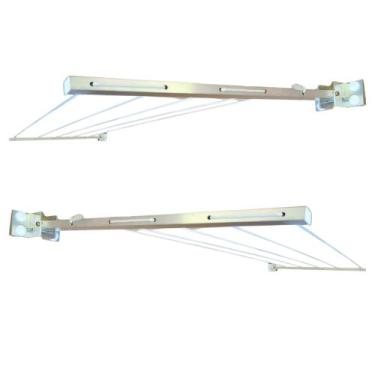 Imagem de Varal de Parede Articulado Alumínio 30kg Forte Vulcano, Prata