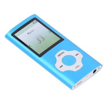 Imagem de Mp3 Player Mp4 Player de Vídeo para Música, Leitor de Mp3 Portátil Leitor de Tela Colorida Alto-falante Cartão de Memória Ultra Fino Mp4 Player Mp3 Mp4 Players (Azul)