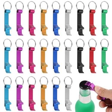 Imagem de 200 chaveiros abridor de garrafas, abridor de garrafa de cerveja de cores sortidas, a granel, chaveiro de metal colorido, abridor de garrafa de bebidas, abridor de chaveiro compacto para suco enlatado