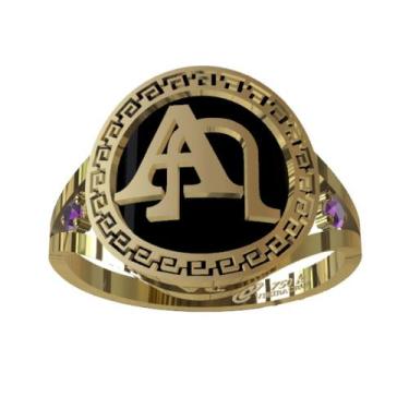 Imagem de Anel de Formatura Teologia em Ouro 18K - Vieira  Cruz Joias, 33, Preto