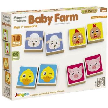 Imagem de Jogo memoria em blocos baby farm junges, ., UN