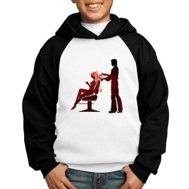 Imagem de Moletom Infantil Cabeleireiro - Foca na Moda, Branco, Preto, 4