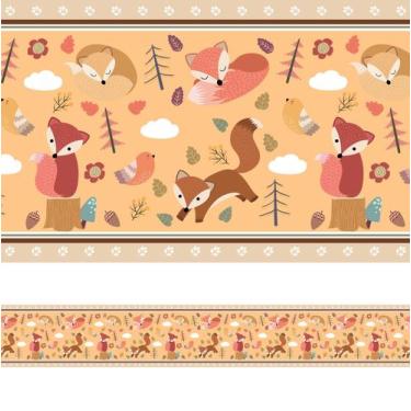 Imagem de Faixa de Parede para Quarto de Bebê Raposinha 6mx15cm - Quartinhos