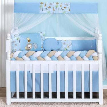 Imagem de Kit Berço Safari Bichinhos 11 Peças Trança Menino Menina - Larissa Bab