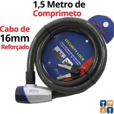 Imagem de Cadeado Trava para Moto e Bicicleta Corrente Grosso Longo Grande Segur