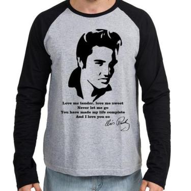 Imagem de Camiseta Manga Longa blusa Elvis Presley Love me tender - Empório Dutr