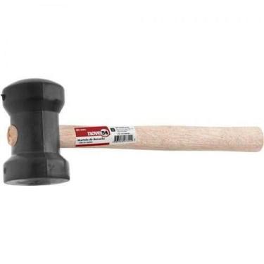Imagem de Martelo de borracha 60 mm cabo em madeira preto - Nove54