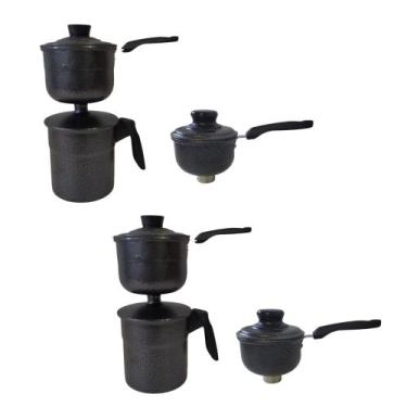 Imagem de Cuscuzeiro alumínio preto craqueado  nordestino  resistente - Colombo