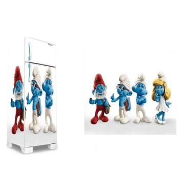 Imagem de Adesivo decorativo geladeira completa   (03 peças 80x190)  smurfs - AT