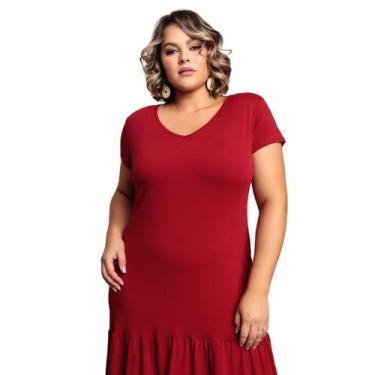 Imagem de Vestido Feminino Básico Manga Curta com Babado Tecido Premium - Docce 