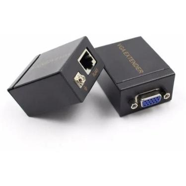 Imagem de Adaptador Extensor Vga Video Via Cabo Rede Rj45  60m 1080p - NewGold