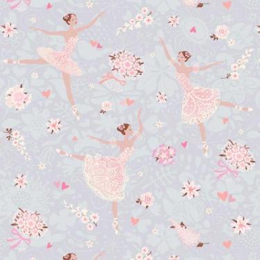 Imagem de Papel De Parede Baby Bailarina Rosa Com Roxo - 1,50x0,50m - DEKAL DECO
