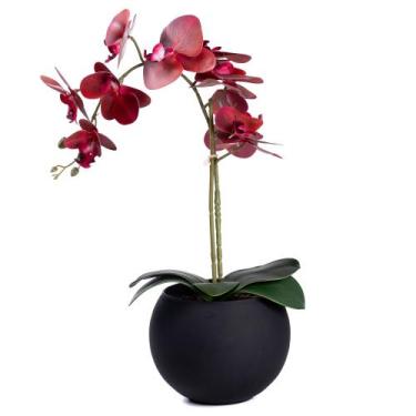 Imagem de Arranjo Orquídea Artificial Silicone 3D Super Realista com Vaso - Flor