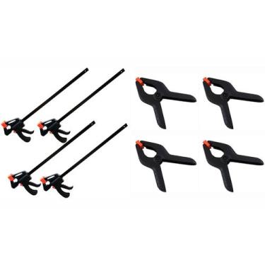 Imagem de Kit 4 Grampos de Aperto Rápido 24'' + 4 Grampos Reforçados 6'' - CHARB