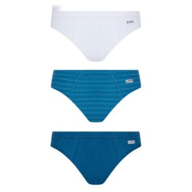 Imagem de Kit com 3 Cuecas Infantil Slip Lupo 140-089, Branco, M
