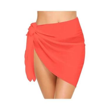 Imagem de Saia Sarong de Chiffon para Praia - Curta, Transparente e Ideal como C