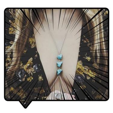 Imagem de Doubnine Peitoral cruzado com corrente de barriga turquesa, biquíni, praia, festival, acessório feminino (prata)