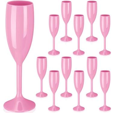 Imagem de Maxcheck 12 peças de taças de champanhe, taças de champanhe, taças de champanhe, taças de champanhe de plástico de 170 g para casamento, festa de aniversário, casamento, despedida de solteira,