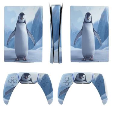 Imagem de Buyidec Penguin Cute and Cuddly para PS5 Skin Console e Controlador Acessórios Capas Anime Vinil Capa Adesivo Conjunto Completo para Playstation5 Versão Digital