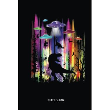Imagem de Alien Notebook: Dinosaur Alien Abduction Color Funny Alien Ufo | Alien Journal, Lined Journal Ufo, Ufo Journal, Lined Journal Alien, Size 6 X 9", 120 Pages.