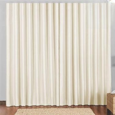 Imagem de Cortina 3 Mts Sala Quarto Escritório Blackout Original para Trilho Comum - Bege