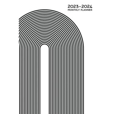 Imagem de 2023-2024 Monthly Planner with a Modern Zen Arch Cover in Black and White: 2-Year Planner, 24 Month Calendar, January 2023-January 2025, Printed Tabs, 2-Page Spread, 6x9 Size