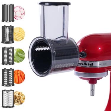 Imagem de Acessório de triturador de fatiador para batedeira KitchenAid, picador de legumes, ralador de queijo, frutas, cortador de salada, acessórios com 5 lâminas da Gdrtwwh