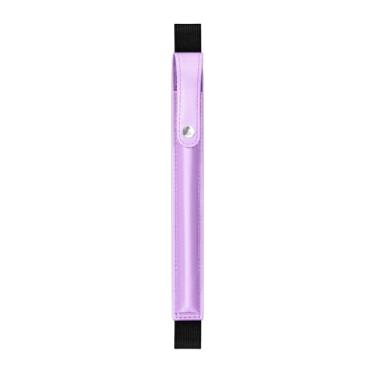 Imagem de VIKESI Estojo para Apple Pencil Pro, Apple Pencil (USB-C), Apple Pencil 1ª/2ª geração, bolsa de couro PU Stylus Pencil com faixa elástica removível para tablet de 24,6 a 32,8 cm, roxo