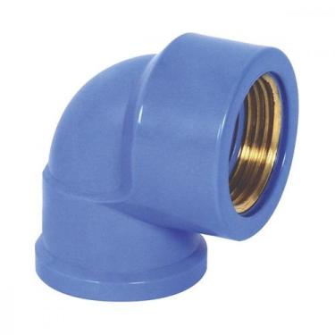 Imagem de Joelho Azul Com Bucha Latao Krona 25Mm X 3/4'' - Kit C/20 Pecas, Azul,