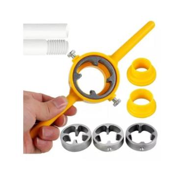 Imagem de Kit Tarraxa 6 Peças Cano Tubo Pvc Rosca 1/2 3/4 1 Polegada - Pen Tech