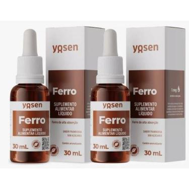 Imagem de Kit 2 Ferro Bisglicinato Líquido Ydrosolv 30ml Framboesa - ferro liqui