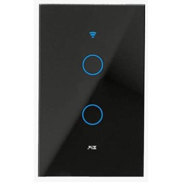 Imagem de Interruptor Smart Touch Wifi Google Alexa 2 Teclas - Preto