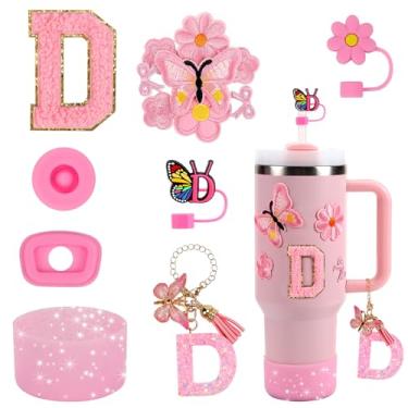 Imagem de Conjunto de acessórios de copo de 15 peças para copo Stanley Cup 850 g 1,134 g copo com alça, incluindo capa de canudo de silicone e bota, tampa à prova de derramamento, pingentes Stanley, pingente de