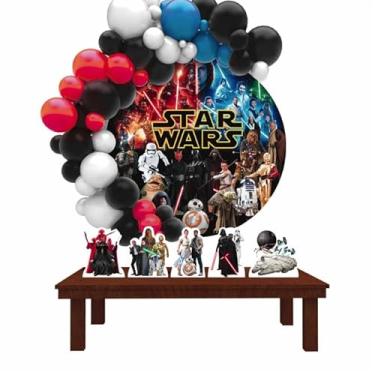 Imagem de Kit Decoração Painel Redondo Festa de Aniversário Infantil S. W ARS