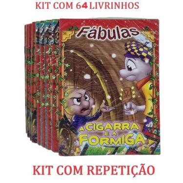 Imagem de 64 Livros Fábulas História  Atacado Lembrancinha De Aniversário C/ Rep