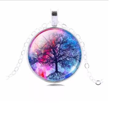 Imagem de Colar Cordão Gargantilha Arvore da Vida Folheado Níquel