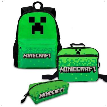 Imagem de Kit Mochila Bolsa Escolar Com Carrinho Rodinha Com Estojo Para Puxar I