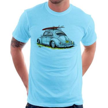 Imagem de Camiseta Fusca Vintage - Foca na Moda, Azul bebê, GG