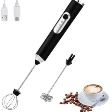 Imagem de Mini Mixer Portátil Sem Fio Recarregável 2 em 1 Misturador de Bebidas Batedor de Ovos Fue Multiuso com Carregamento USB e 3 Velocidades, Batedor Espumador de Leite Ótimo na Cozinha UTYPLUS