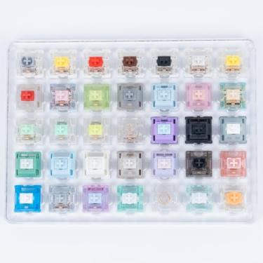 Imagem de GATERON Testador de interruptores de teclado, caixa de haste de parede com tinta de guaxinim magnético Jade Oil King amarelo leitoso Pro Oil King preto rosa para teclado mecânico MX para jogos (35