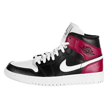 Imagem de Tênis de basquete feminino Jordan Nike Mid, Preto, branco, vermelho nobre, 8-9