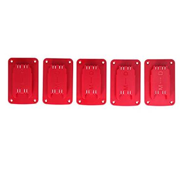 Imagem de Suporte de Fixação Bateria Rack de Armazenamento Com 5 Suportes de Ferramentas para M18 18v Organizar Bancada para 14.4v 18v 20v Série Dcb (vermelho)