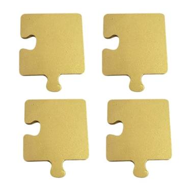 Imagem de Ioensy 4pcs Coasters de madeira Coasters Coasters Proteção de comprimido Puzzle Puzzle Tea Cup Pad Cup tape