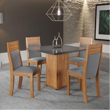 Imagem de Mesa De Jantar Quadrada Milk Com 4 Cadeiras Roma - Casa Giulia