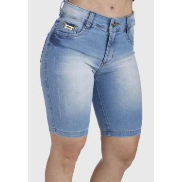 Imagem de Bermuda Jeans HNO Jeans Hot Pants Comfort Plus, 50, Verde escuro